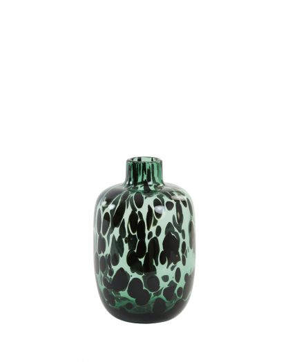 Vase Ø12X18,5Cm Dakar Verre Vert-Noir