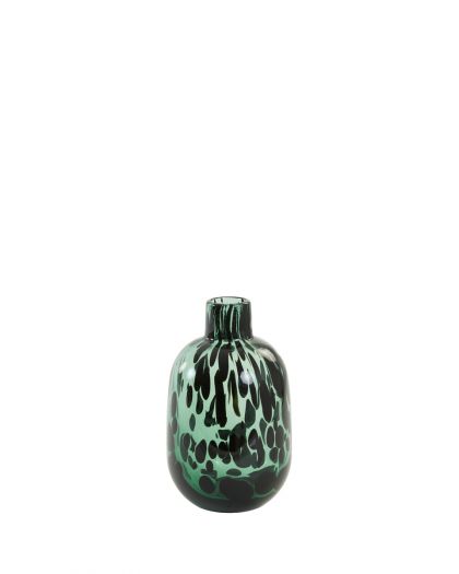 Vase Ø9X15Cm Dakar Verre Vert-Noir