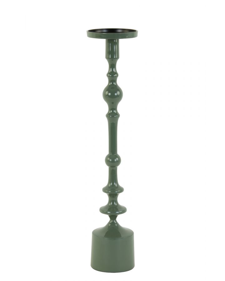 Bougeoir Ø11X54Cm Sheva Vert Olive Brillant