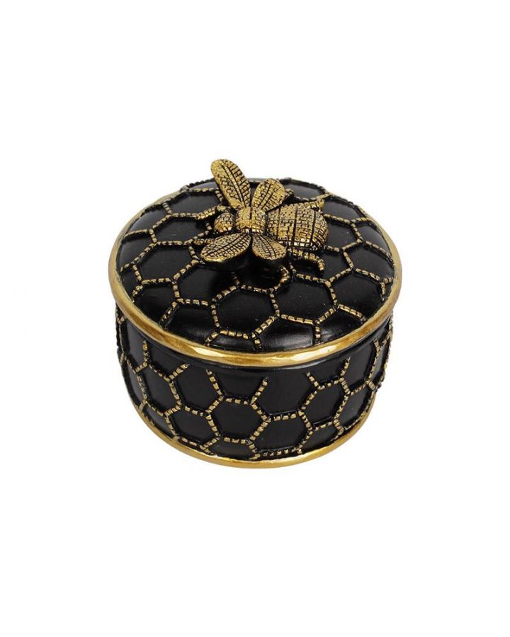 Boite Abeille Noir Dore 7,5X7,5X6Cm 110Bte