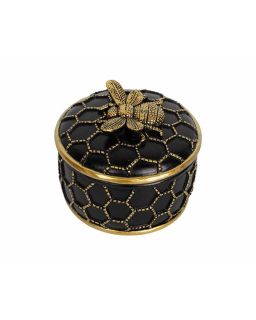 Boite Abeille Noir Dore 7,5X7,5X6Cm 110Bte