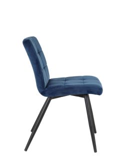 Chaise 50,5X44,5X82Cm Olive Velours Bleu-Noir