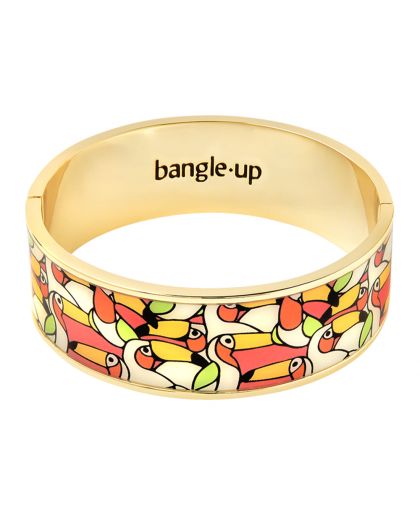 Bracelet À Fermoir En Métal Doré Imprimé Laqué / Printed Lacquer Clasp Bracelet