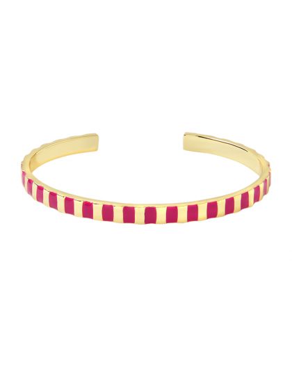 Jonc Ouvert Ajustable En Laiton Doré Et Laqué / Lacquer Adjustable Thin Cuff Ban