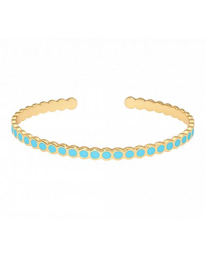 Jonc Ouvert Avec Rond Laqué Ajustable En Lation Doré / Lacquer Round Adjustable
