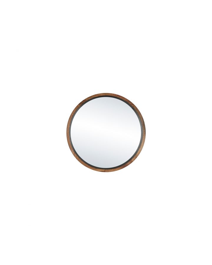 Gramm Miroir Bois D'Acacia Ø 30 X H 4,5Cm Naturel Noir
