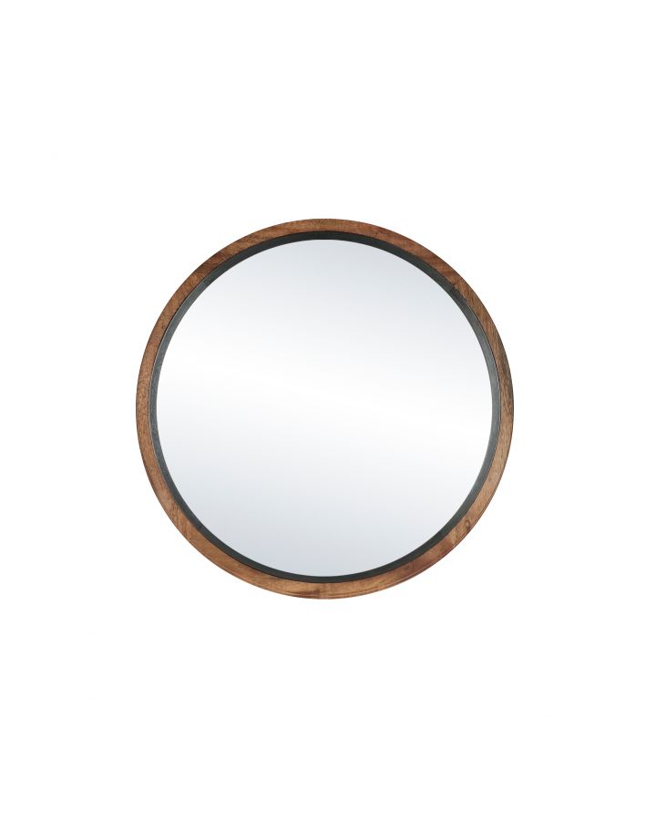 Gramm Miroir Bois D'Acacia Ø 70 X H 4,5Cm Naturel Noir