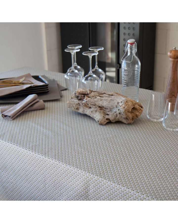 Nappe Plastifiee Beige Naturel 150X150