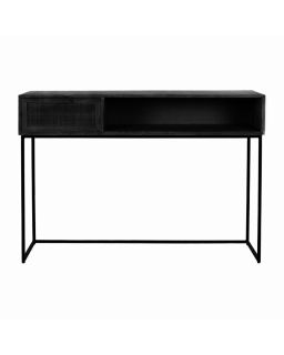 Angela Meuble Console Bois De Mangier Métal L 120 X W 40 X H 85Cm Noir