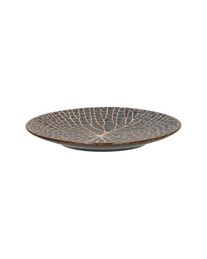  Lotus Assiette À Dessert Porcelaine Ø 22 X H 2,5 Cm Bronze