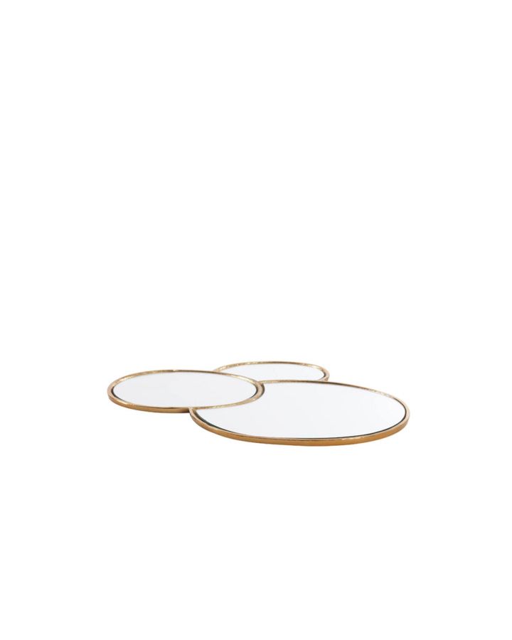 Plateau 44X35X1Cm Dalena Verre Or