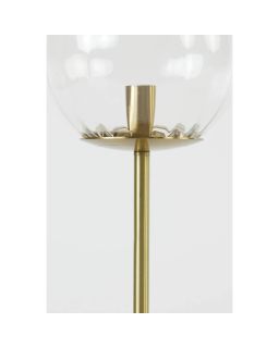 Lampe De Table Ø20X43Cm Magdala Verre Clair+Or