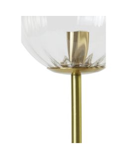 Lampe De Table Ø20X43Cm Magdala Verre Clair+Or