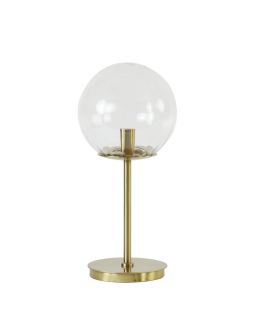 Lampe De Table Ø20X43Cm Magdala Verre Clair+Or