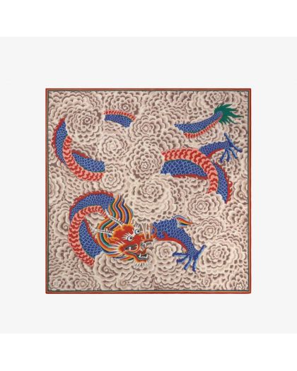Carre 130 Dragon Gris 100% Laine 130X130Cm
