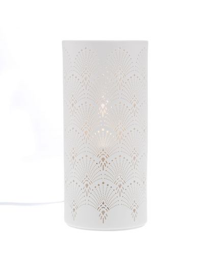 Lampe Tube Art Deco Porcelaine H24 X L11 X P11Cm