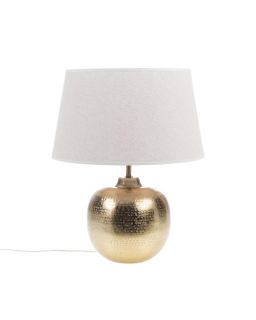 Lampe Sophie Taille S Abat-Jour Kaz Lin Or Metal+Lin H58 X L28 X P25Cm