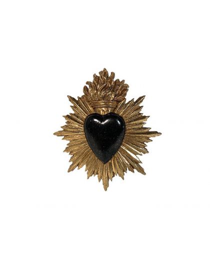 Deco Murale Ex-Voto Coeur Noir 15X17Cm 9