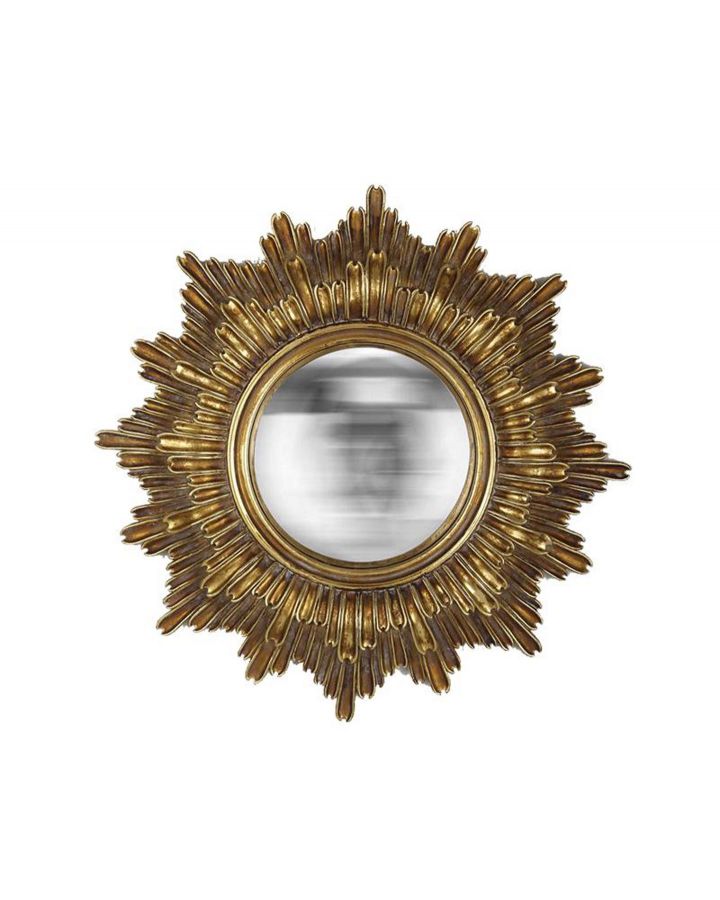 Miroir Agathe Soleil Convexe Dore 30Cm