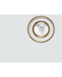 Miroir Rond Blanc F/Or Convex 23Cm Exterieur Taille L