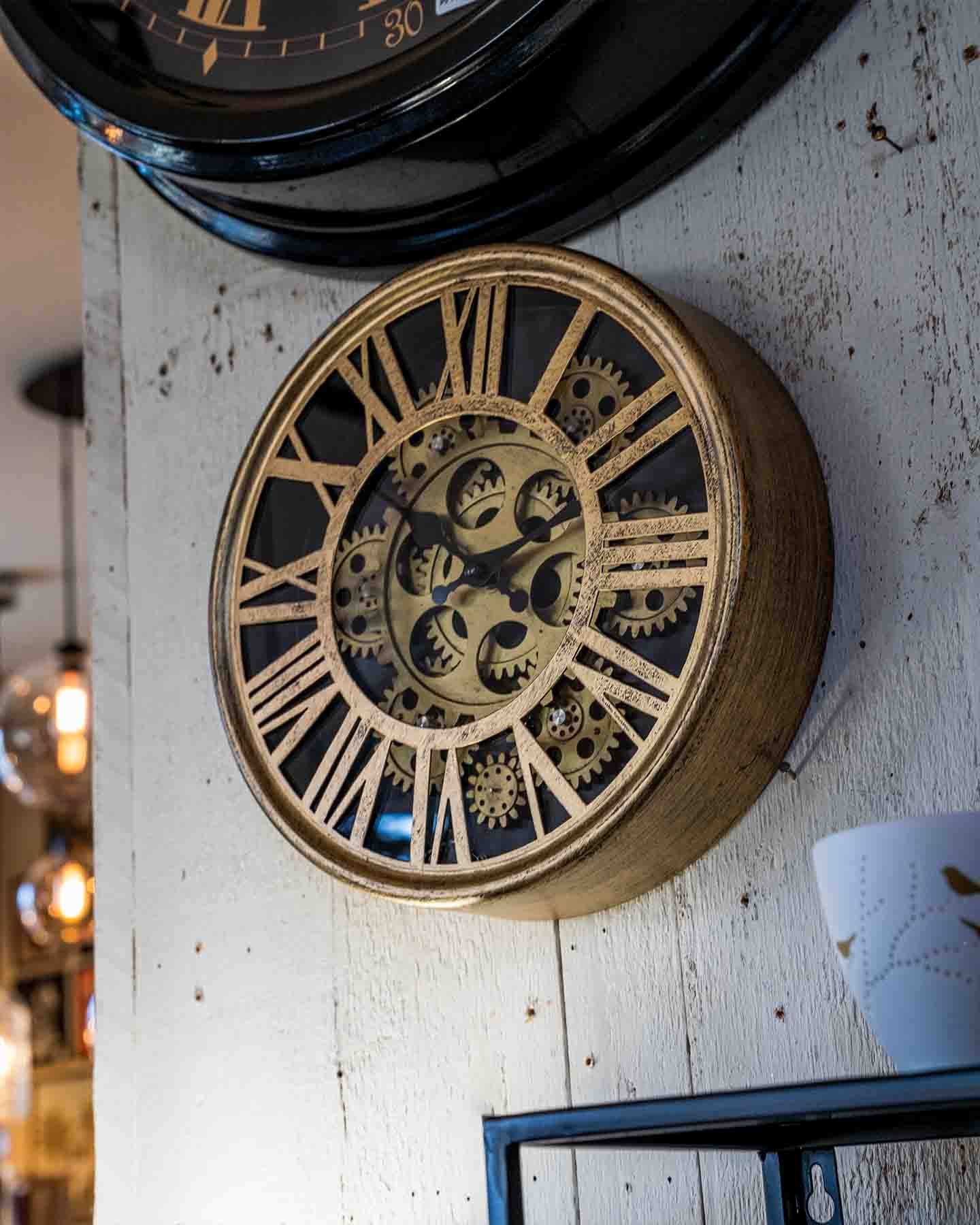 Horloge Mécanisme doré Diam.52.5 cm