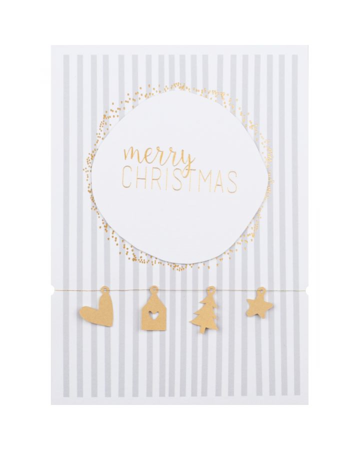 Carte De Ruban Textile. Merry Christmas