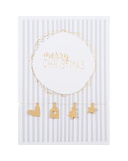 Carte De Ruban Textile. Merry Christmas