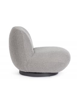 Fauteuil Margot Pivotant Gris Bouclé 81A - 95B - 71H - 40.5H1Cm