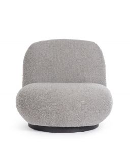 Fauteuil Margot Pivotant Gris Bouclé 81A - 95B - 71H - 40.5H1Cm