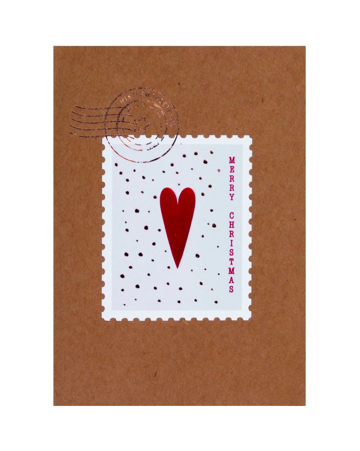 Carte Timbre. Merry Christmas