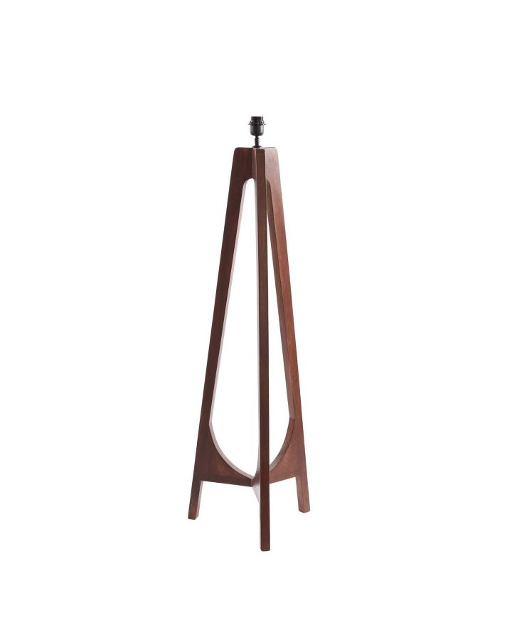 Lampadaire Trépied 35X35X118 Cm Troina Bois Brun Rougeâtre