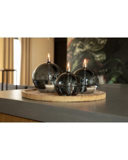 Oil Lamp Round S Smoked Taille Gray