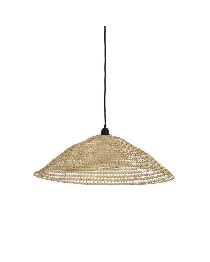  Uzes Lampe Suspendue Rotin / Métal Ø70 X H 20Cm Naturel