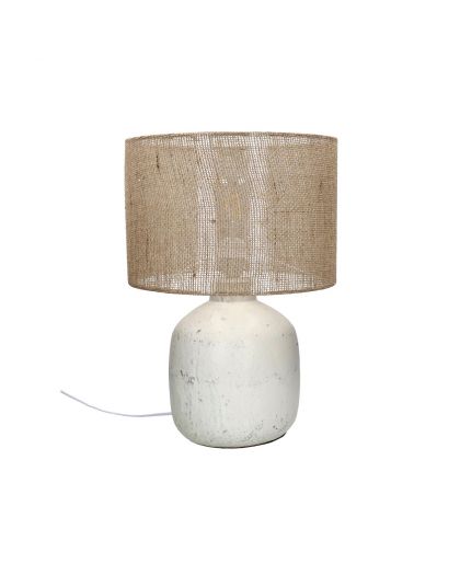  Esmé Lampe De Table Céramique / Métal Ø33 X H 48Cm Blanc