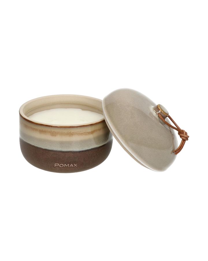  Stromboli Bougie Céramique / Cire Ø12,5 X H 13Cm Brun