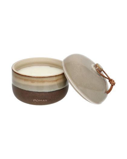  Stromboli Bougie Céramique / Cire Ø12,5 X H 13Cm Brun