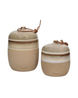  Stromboli Bougie Céramique / Cire Ø10,2 X H 12Cm Naturel