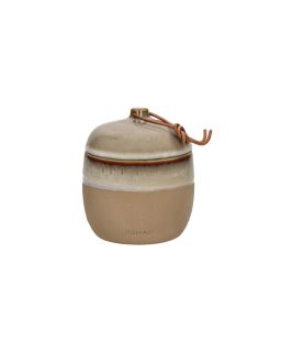  Stromboli Bougie Céramique / Cire Ø10,2 X H 12Cm Naturel