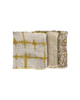  Frivole Set/3 Serviettes Coton L 40 X W 40Cm Ocre