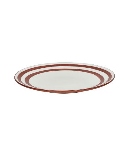  Mykonos Assiette Plate Porcelaine Ø25,6 X H 2,5Cm Rouille