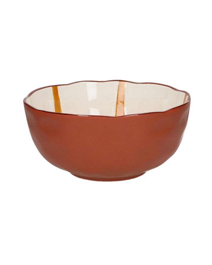  Mykonos Saladier Porcelaine Ø24 X H 11Cm Jaune