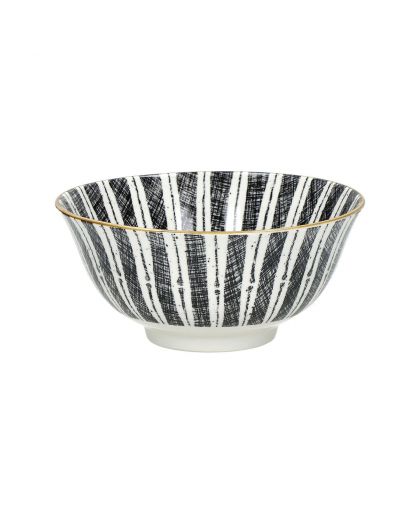  Alto Bol À Soupe Porcelaine Ø15,5 X H 7Cm Noir/Blanc