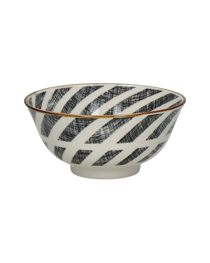  Alto Bol À Soupe Porcelaine Ø15 X H 7Cm Noir/Blanc