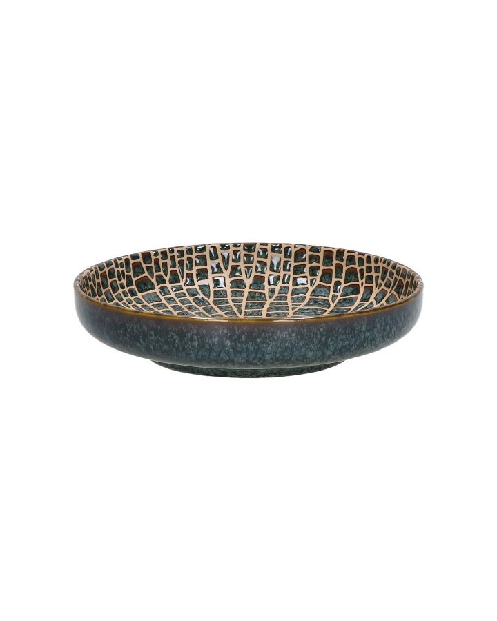 Lotus Blate Porcelaine Ø20,3 X H 4,5Cm Bronze  Lotus Blate Porcelaine Ø20,3 X H 4,5Cm Bronze