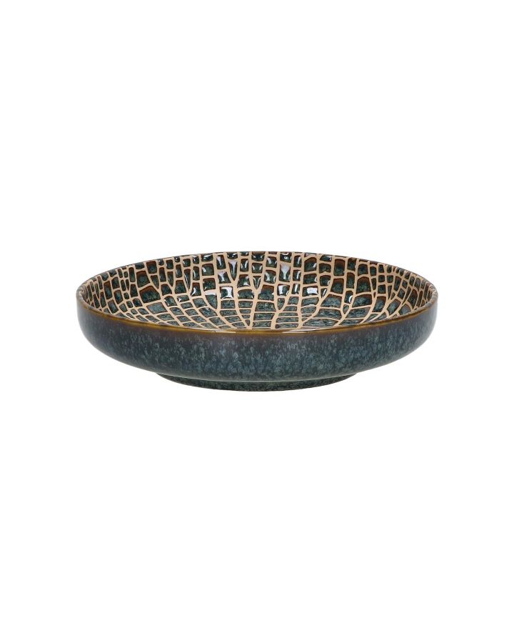  Lotus Blate Porcelaine Ø20,3 X H 4,5Cm Bronze