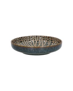 Lotus Blate Porcelaine Ø20,3 X H 4,5Cm Bronze  Lotus Blate Porcelaine Ø20,3 X H 4,5Cm Bronze