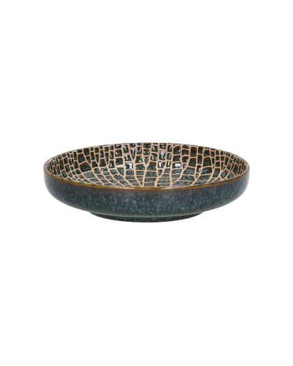  Lotus Blate Porcelaine Ø20,3 X H 4,5Cm Bronze