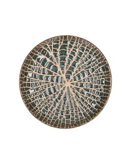 Lotus Blate Porcelaine Ø20,3 X H 4,5Cm Bronze  Lotus Blate Porcelaine Ø20,3 X H 4,5Cm Bronze