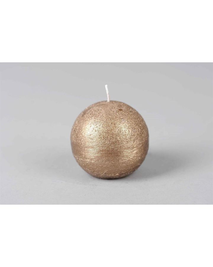 Luz Your Senses Rustic Metal - Bougie Boule - Antique Gold - Ø8Cm