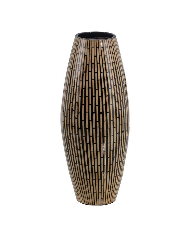 Vase Naturel-Noir Papier Décoration 20 X 20 X 50 Cm